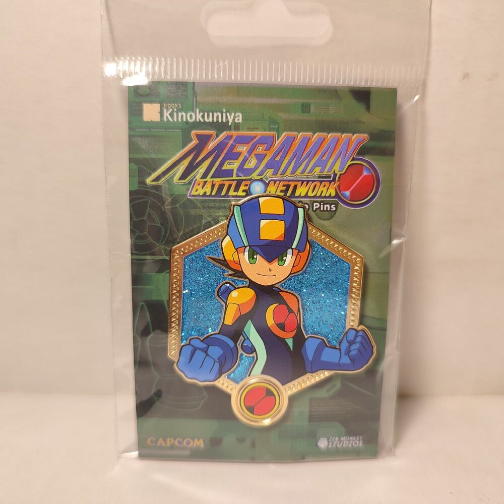 Mega Man Battle Network  Megaman Golden Series Enamel Pin Official Metal Badge